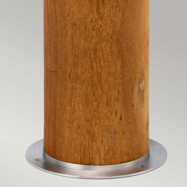 Borne déclairage en acier inoxydable teck bois IP55 hauteur 70 cm faible éblouissement
