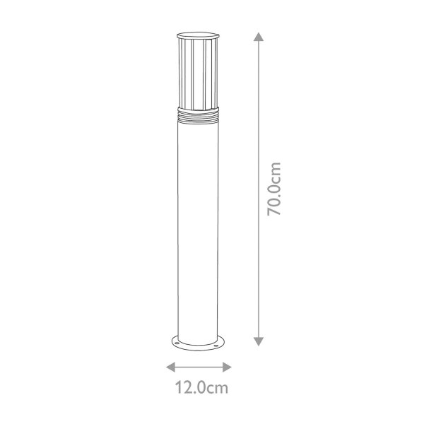 Borne déclairage en acier inoxydable teck bois IP55 hauteur 70 cm faible éblouissement