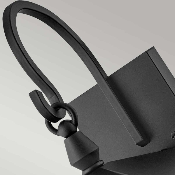 Lampe dextérieur noire mur alu verre IP44 H : 47,9 cm 2x E14