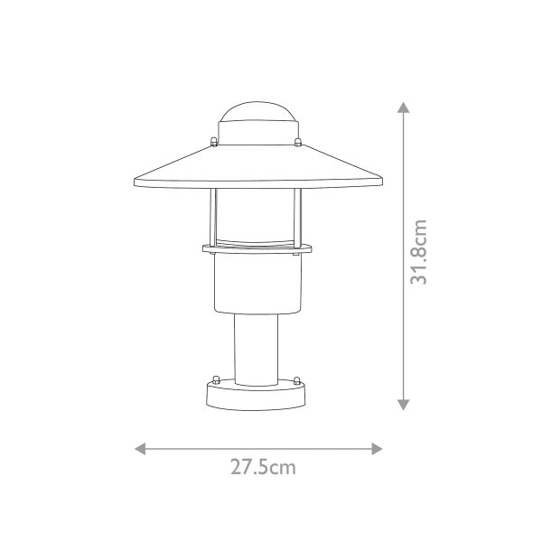 Lampe de socle avec détecteur de mouvement Acier inoxydable Verre 33,7 cm E27