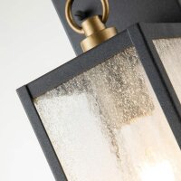 Applique vintage extérieure alu verre E27 IP44 H :...