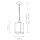 Lampe dextérieur suspendue aluminium verre E27 IP44 H : max. 197,2 cm