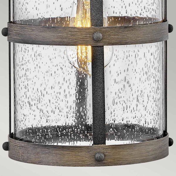 Applique extérieure Vintage E27 IP44 43,6 cm de haut Alu Verre