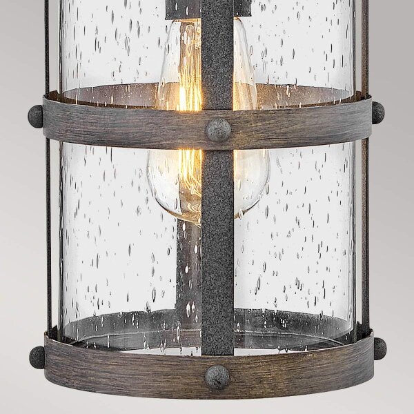 Applique extérieure E27 IP44 36,6 cm de haut aluminium verre