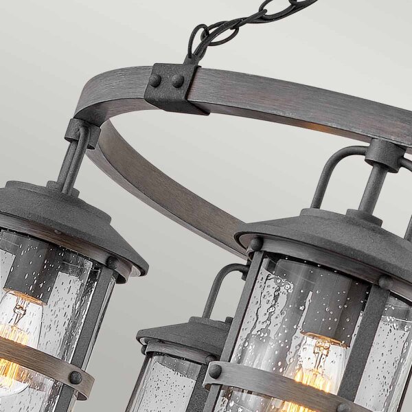 Suspension extérieure ronde Ø 94,9 cm verre alu E27 IP44