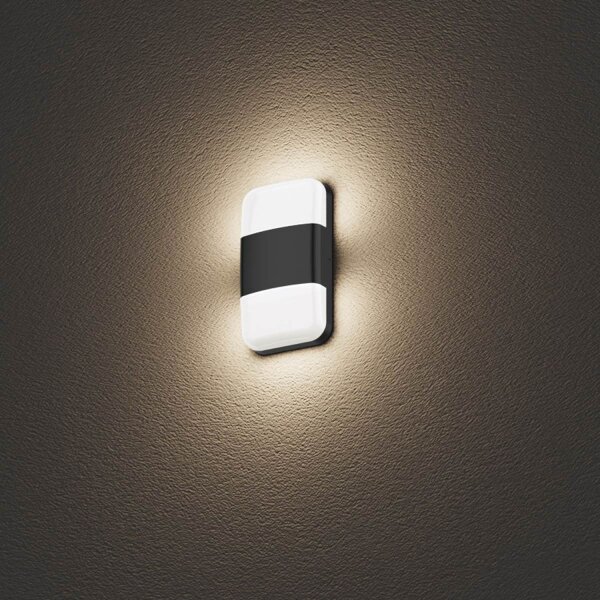 Lampe LED dextérieur murale 24 cm de haut IP65 blanc chaud résistant aux intempéries