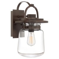 Applique extérieure aluminium verre E27 IP44 H :...