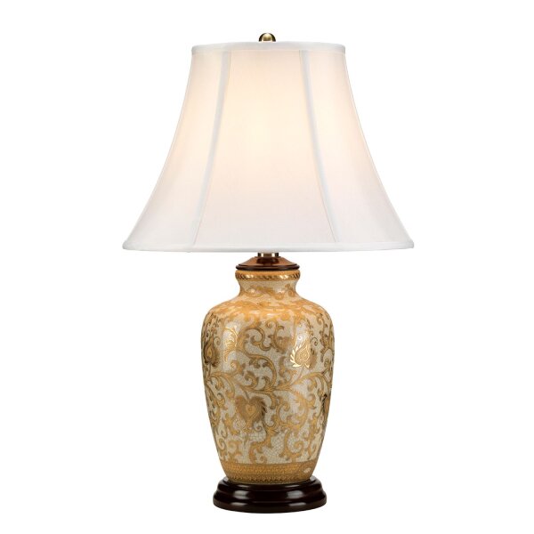 Lampe de table CHINO crème or 58cm Lampe en porcelaine