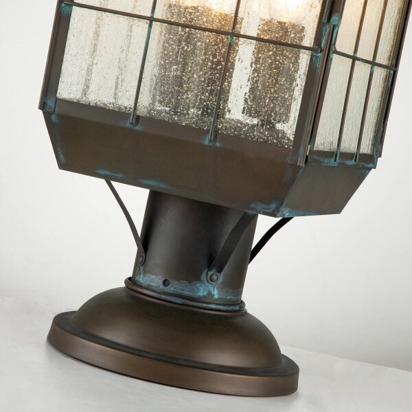 Luminaire de socle extérieur laiton massif verre 56,9 cm IP44 E14