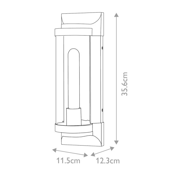 Lampe dextérieur mur entrée 35,6 cm de haut IP44 E27 noir
