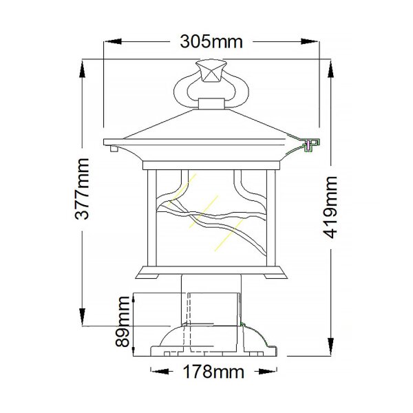 Lampe de socle Vintage E27 IP44 41,9 cm de haut en cuivre antique