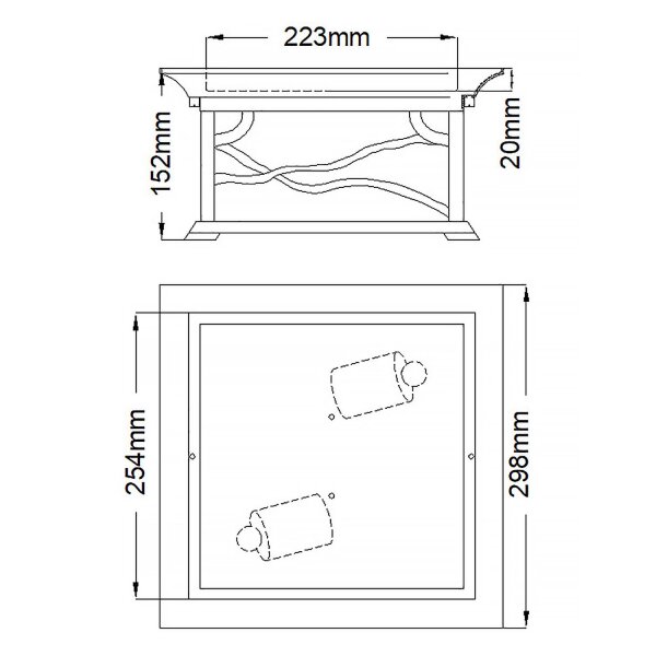 Lampe de plafonnier extérieur L : 29,8 cm IP44 2x E27 en cuivre antique
