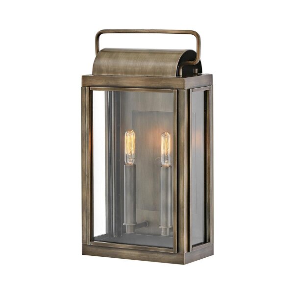 Lampe dextérieur murale IP44 H : 41,9 cm carrée en bronze vintage