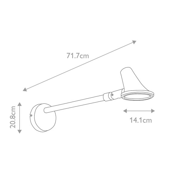 Lampe dextérieur LED acier inoxydable H : 20,8 cm IP66 noir orientable