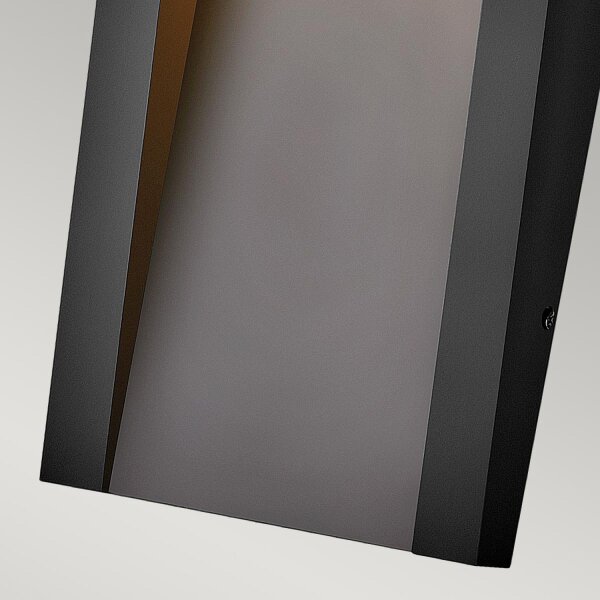 Applique LED dextérieur 38 cm de haut IP44 noire carrée TWEED