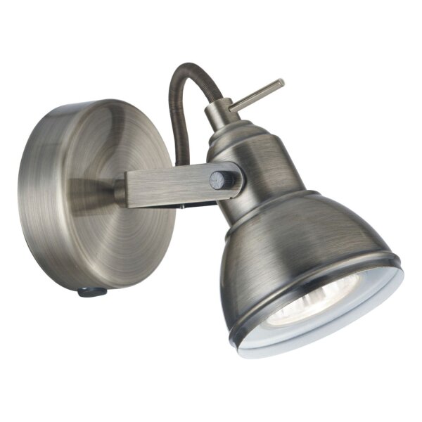 Spot mural en métal orientable GU10 jusquà 50 W en argent