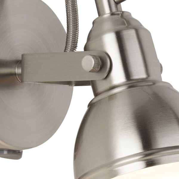 Spot mural en métal orientable GU10 jusquà 50 W en argent