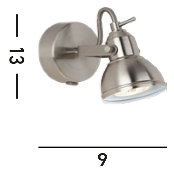 Spot mural en métal orientable GU10 jusquà 50 W en argent