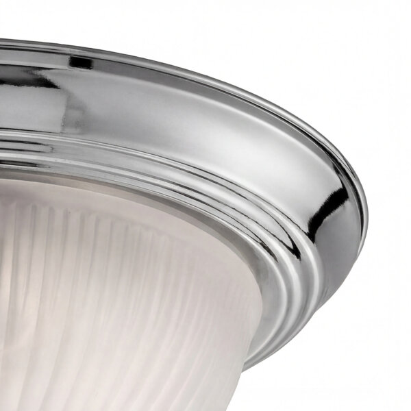 Lampe de plafonnier verre métal E14 IP44 29 cm rond en chrome