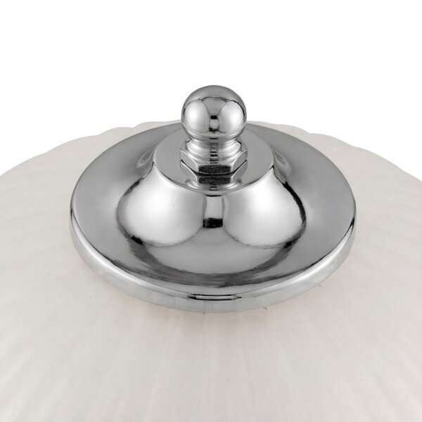 Lampe de plafonnier verre métal E14 IP44 29 cm rond en chrome