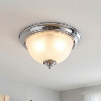 Lampe de plafonnier verre métal E14 IP44 29 cm...