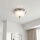 Lampe de plafonnier verre métal E14 IP44 29 cm rond en chrome