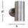 Up Down Applique extérieure acier IP44 GU10 H:16 cm 2-flmg