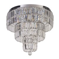 Lampe de plafonnier ronde IP44 verre métal...