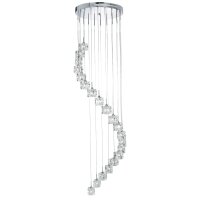 Suspension LED verre métal L:45 cm 3 W 20 flammes