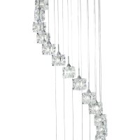 Suspension LED verre métal L:45 cm 3 W 20 flammes