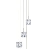Lampe LED suspendue en chrome verre métal 3000 K...