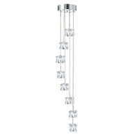 Suspension LED ronde 8-flmg m&eacute;tal verre &Oslash;20...
