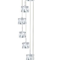Suspension LED ronde 8-flmg métal verre Ø20...