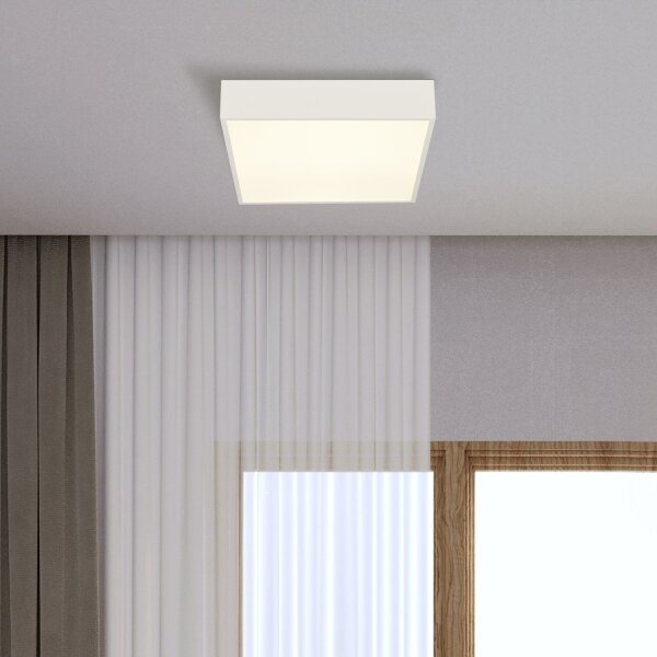 Lampe de plafonnier LED Aluminium 16 W 3000 K IP44 L:30 cm Blanc