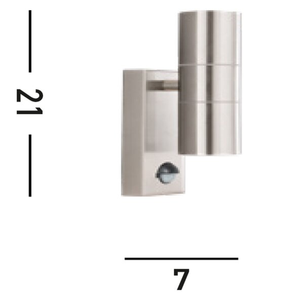 Lampe murale dextérieur Up & Down Détecteur de mouvement GU10 IP44