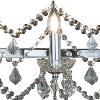 Lustre en chrome 14 flammes E14 L:128 cm allongé