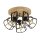 Spot de plafond réglable bois métal Ø38 cm 3 flammes