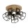 Spot de plafond réglable bois métal Ø38 cm 3 flammes