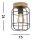 Lampe de plafonnier E27 bois métal fil L:15 cm Industrial