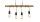 Suspension naturelle bois E27 4 flammes vintage