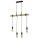 Suspension naturelle bois E27 4 flammes vintage