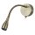 Spot mural LED avec bras flexible interrupteur 1 W en laiton antique