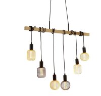 Lampe à suspendre naturelle en bois E27 100 cm 6...