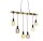 Lampe à suspendre naturelle en bois E27 100 cm 6 flammes vintage