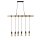 Lampe à suspendre naturelle en bois E27 100 cm 6 flammes vintage