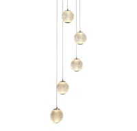 Suspension LED métal 5 flammes 21 W L:30 cm Chrome