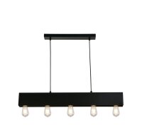 Suspension noire métal 5-flmg E27 80 cm...