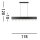 Suspension noire métal E27 8-flmg 80 cm de long
