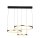 Longue lampe LED suspendue en noir anneaux dor 112 cm