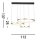 Longue lampe LED suspendue en noir anneaux dor 112 cm